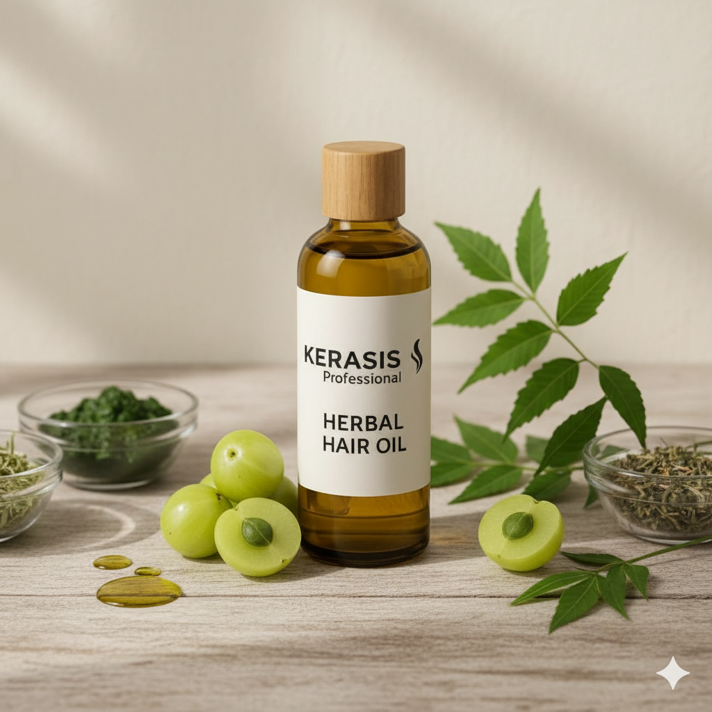 Kerasis Professional Herbal Hair Oil - Intensive Nourishment for Healthy, Luminous Hair