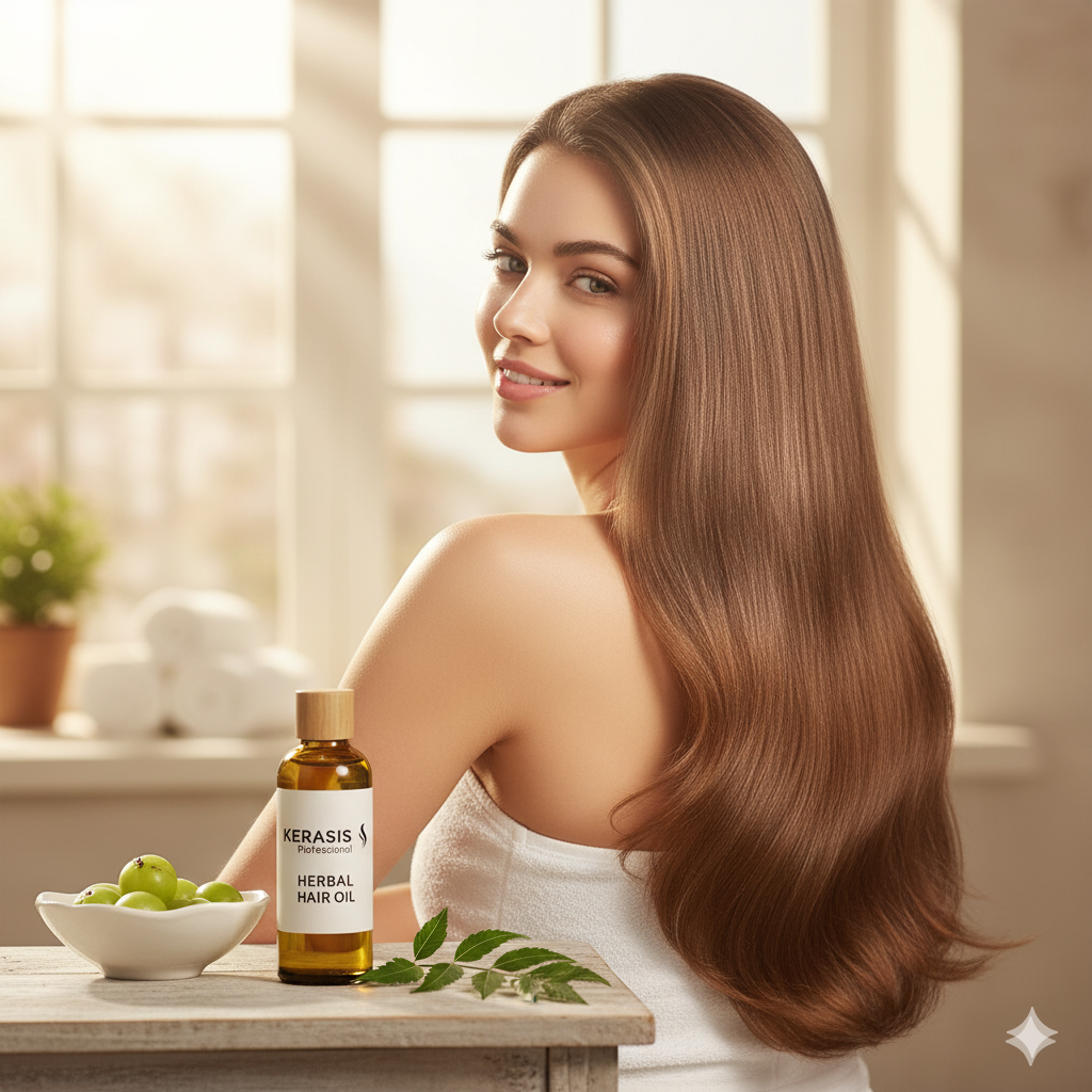 Kerasis Professional Herbal Hair Oil - Intensive Nourishment for Healthy, Luminous Hair