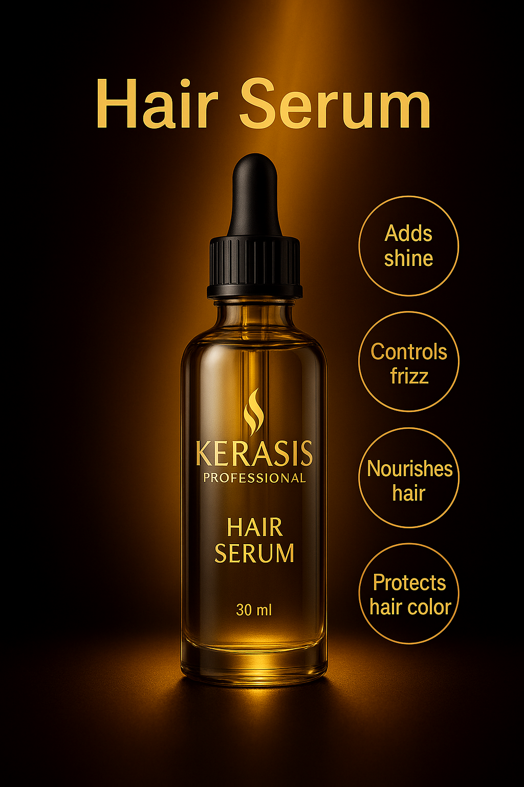 Kerasis Professional Hair Serum – Premium Glass Bottle – 30ml