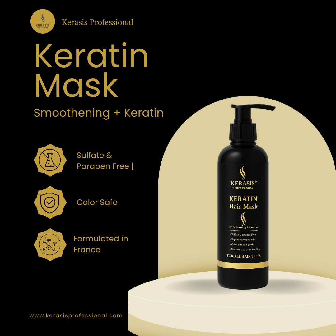KERASIS Keratin Hair Mask – Sulfate & Paraben Free | Deep Repair & Smoothening | With Argan Oil & Keratin – 500ml - Kerasis