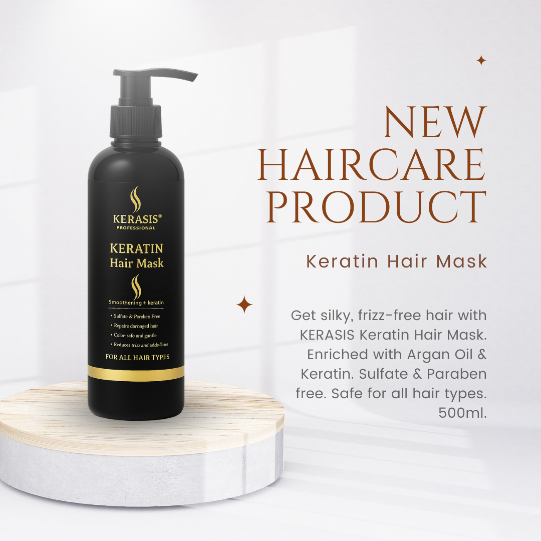 KERASIS Keratin Hair Mask – Sulfate & Paraben Free | Deep Repair & Smoothening | With Argan Oil & Keratin – 500ml - Kerasis