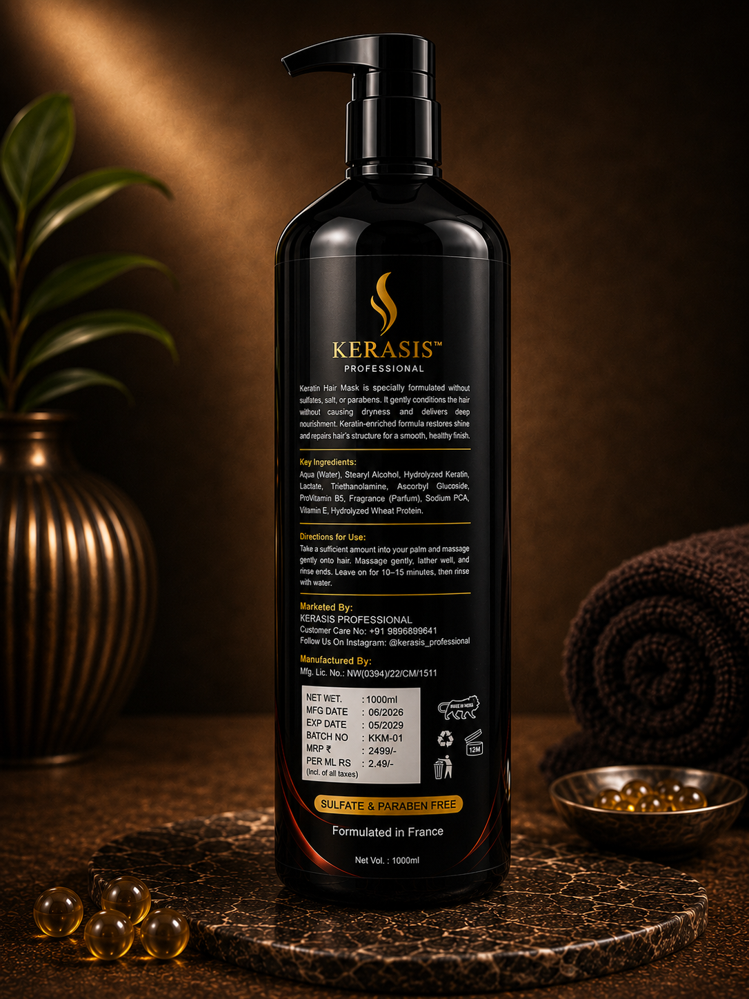 Kerasis Hydrating Hair Mask, 1000ml - Image 2