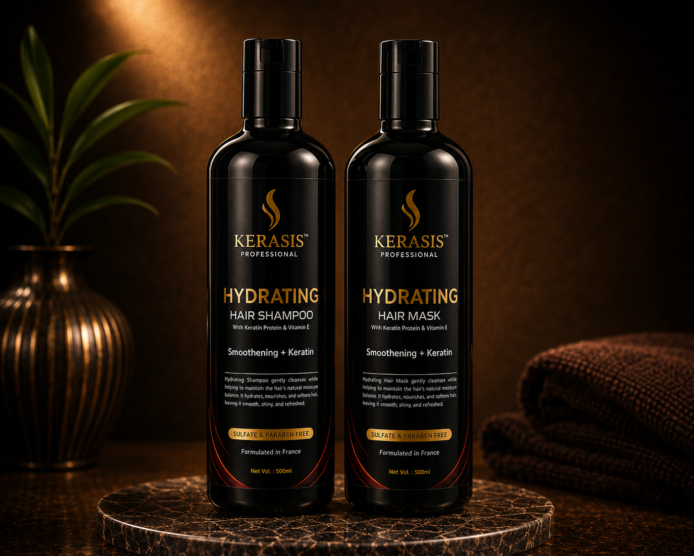 Kerasis Hydrating Hair Shampoo + Hair Mask Combo, 500ml